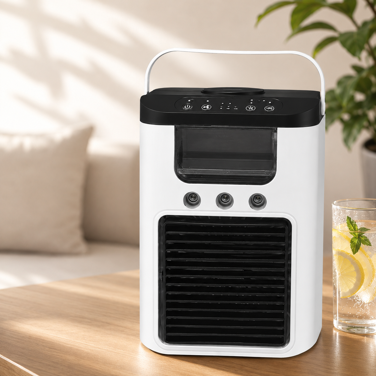 Mini Portable Evaporative Air Cooler Fan with LED Light