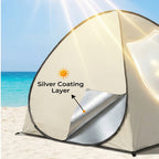 Beach Canopy Tent with Zipper Closure Portable Outdoor Sun Shade Shelter