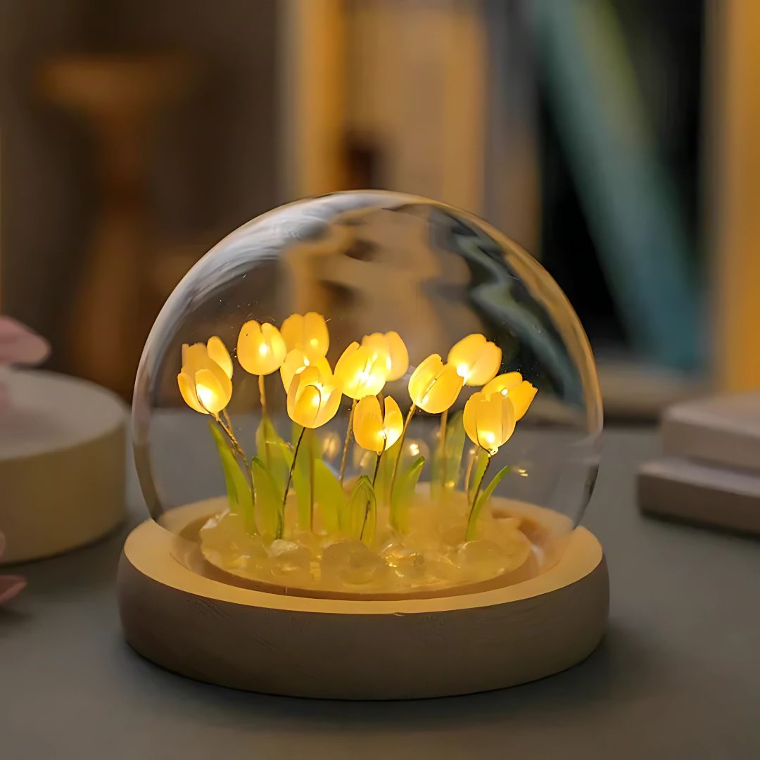 Tulip Shaped LED Flush Mount Night Light Fixture