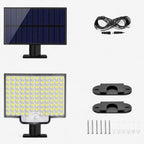 Solar Panel LED Security Light with Motion Sensor Outdoor Wall Mount