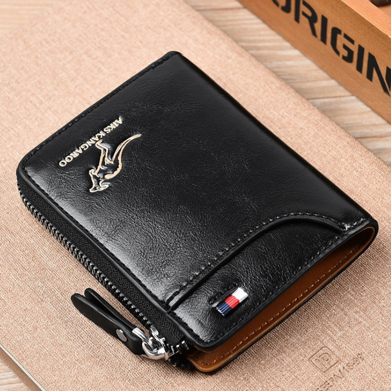 Men's Leather Bifold Wallet RFID Blocking Anti Theft Wallet