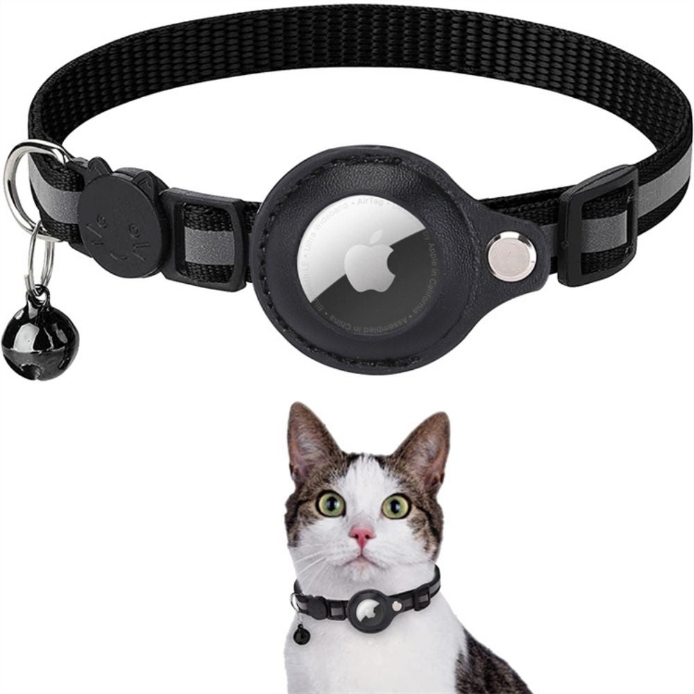 Cat Collar Adjustable Reflective Safety Collar with GPS Tracker Holder