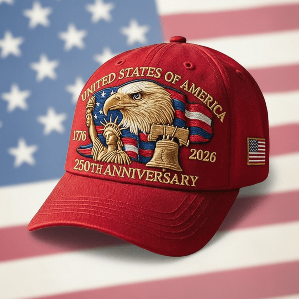 Adjustable Dad Cap Hat USA 250th Anniversary Eagle Patriots