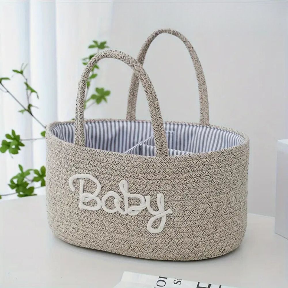 Baby Storage Organizer Basket with Rope Handles