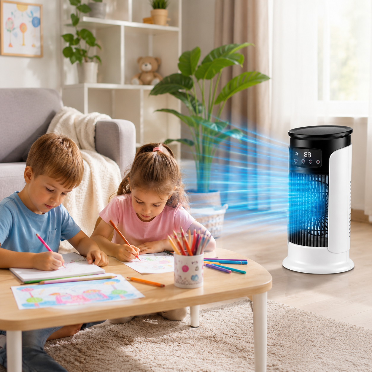 Portable Tower Fan Air Cooler USB Mini Air Conditioner