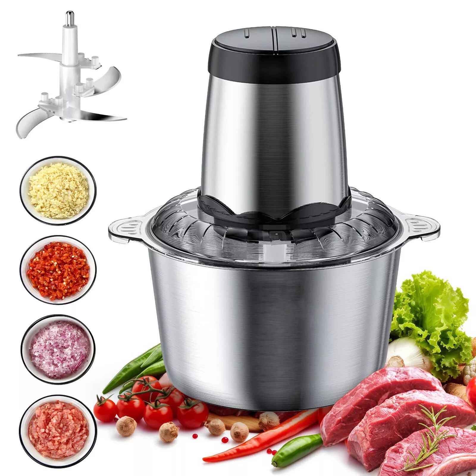 2 Liter Food Processor Chopper Kitchen Appliance
