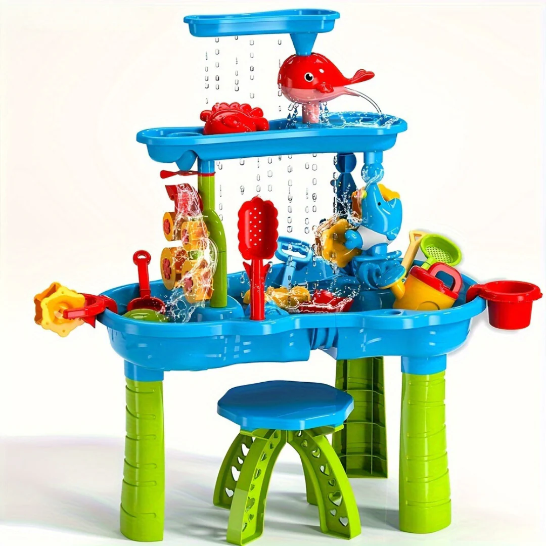 3 Tier Sand and Water Play Table for Kids Outdoor Activity Table