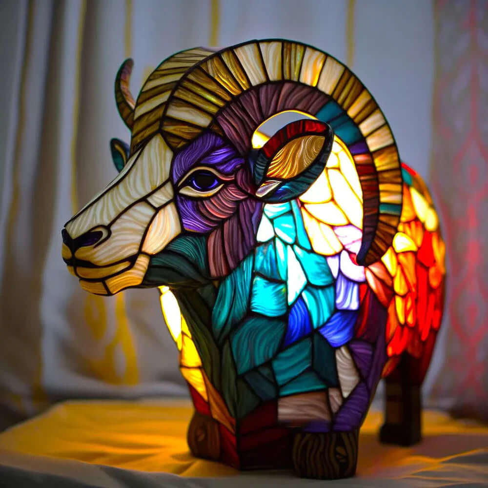 Animal Stained Glass Table Lamp Night Light