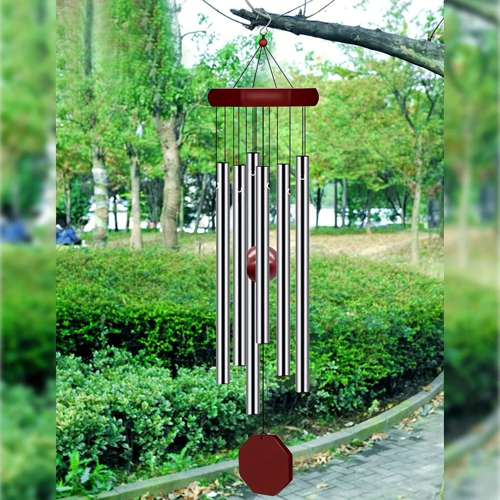 Outdoor Wind Chime Large Deep Tone 6 Tuned Pipes Sympathy Wind Chime