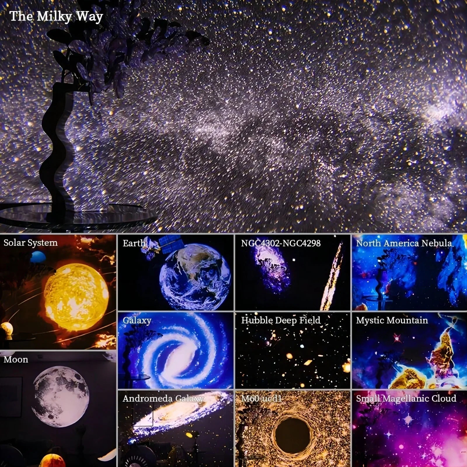 360 Degree Rotating Planetarium Star Projector Light
