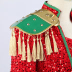 Sequin Crop Top and Skirt Set Women's Costume Two Piece Outfit