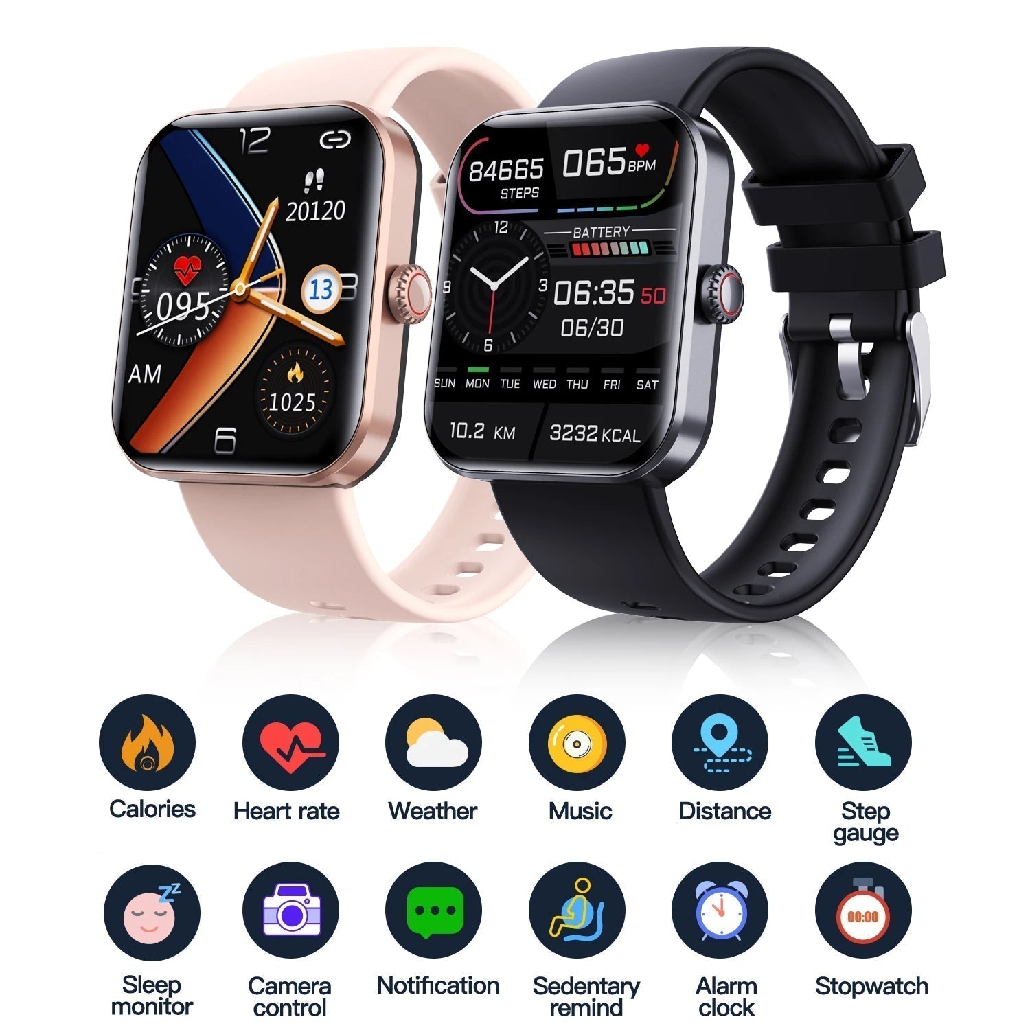Heart Rate & Blood Pressure Monitoring Smartwatch Fitness Tracker