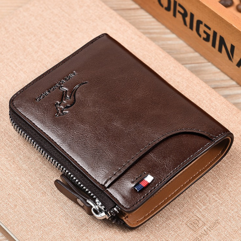 Men's Leather Bifold Wallet RFID Blocking Anti Theft Wallet