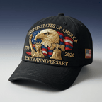 Adjustable Dad Cap Hat USA 250th Anniversary Eagle Patriots