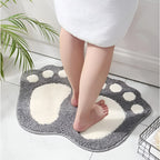 Rectangular Non-Slip Bathroom Floor Rug Paw Print Bath Mat