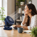Rechargeable Clip-On Portable Desk Fan with 4-Speed and Battery