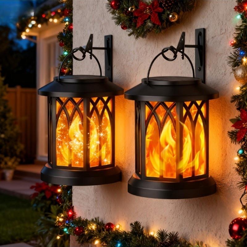 Solar Hanging Flame Lantern Outdoor Waterproof IPX5 Solar Light