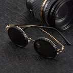 Circular Glasses with Self-Adjusting Color Changing Lenses