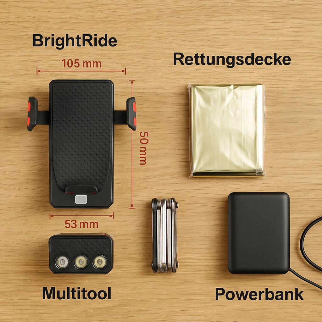 Bicycle LED Light Power Bank 1500 Lumens 4-in-1 Front Bike Light