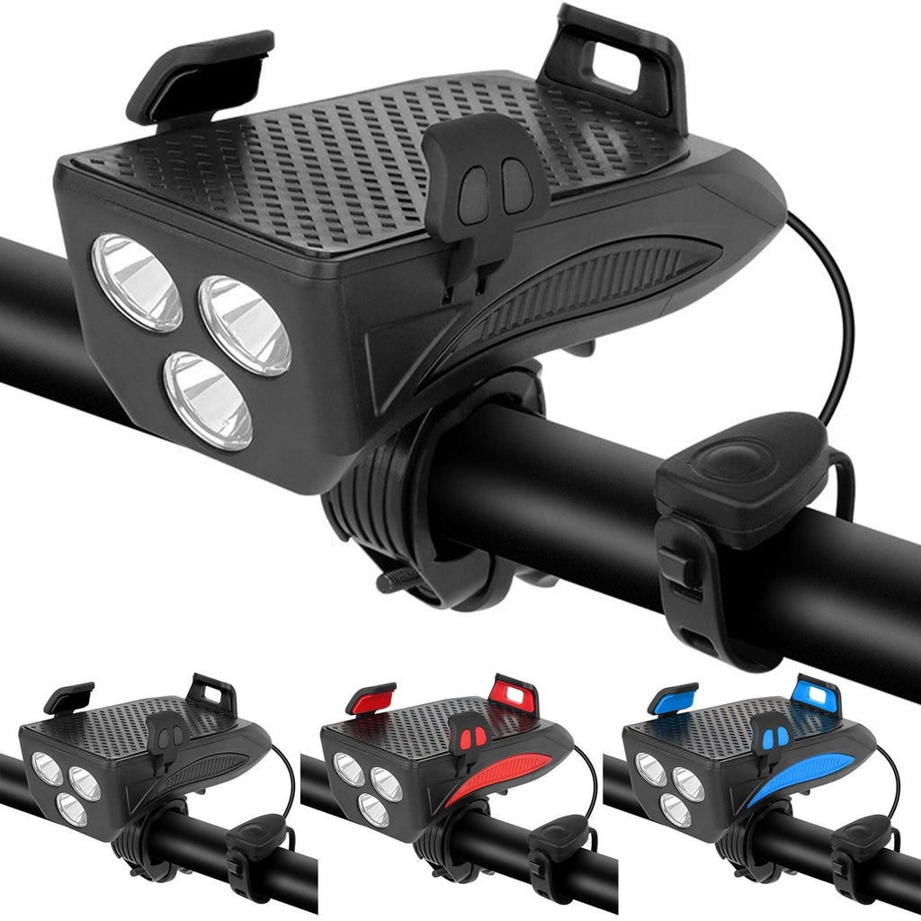 Bicycle LED Light Power Bank 1500 Lumens 4-in-1 Front Bike Light