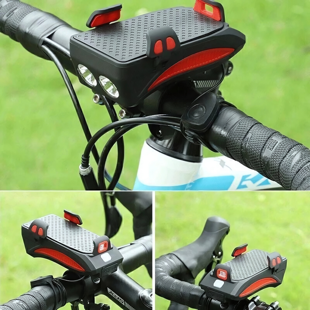 Bicycle LED Light Power Bank 1500 Lumens 4-in-1 Front Bike Light
