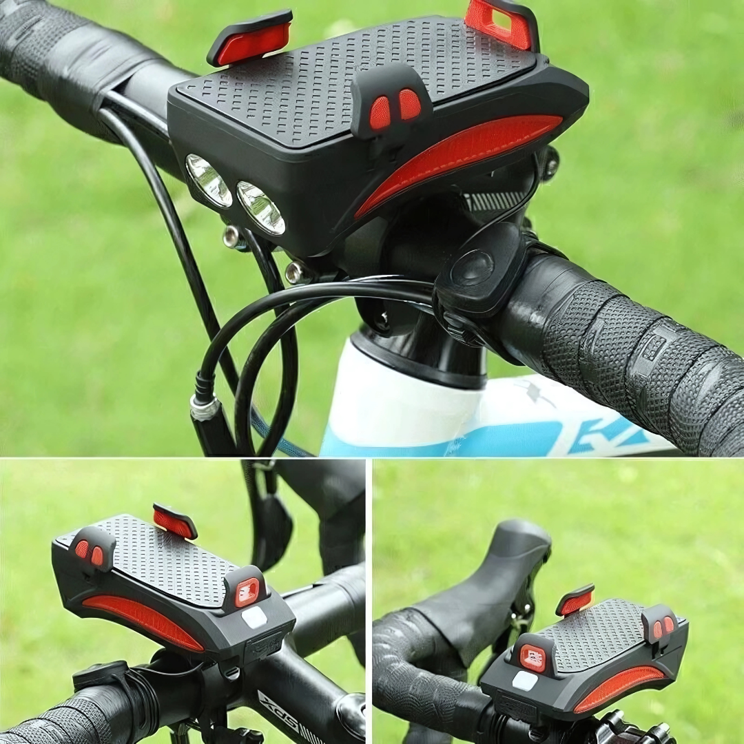 Bicycle LED Light Power Bank 1500 Lumens 4-in-1 Front Bike Light