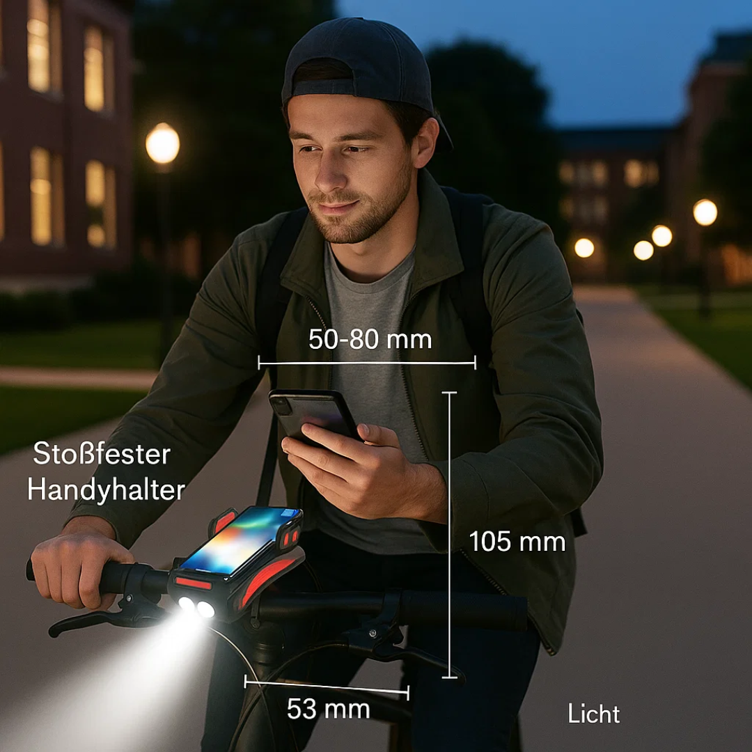Bicycle LED Light Power Bank 1500 Lumens 4-in-1 Front Bike Light