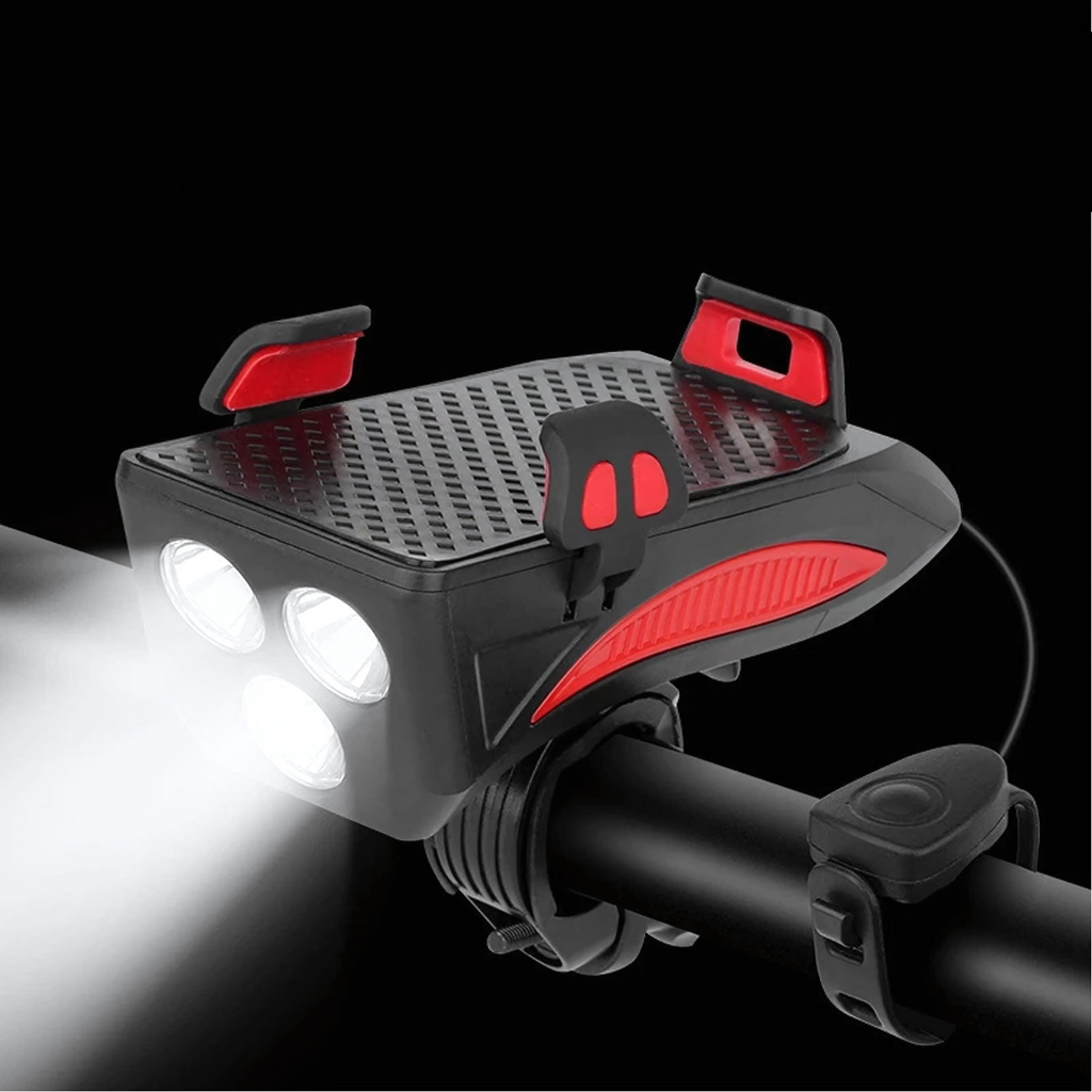Bicycle LED Light Power Bank 1500 Lumens 4-in-1 Front Bike Light