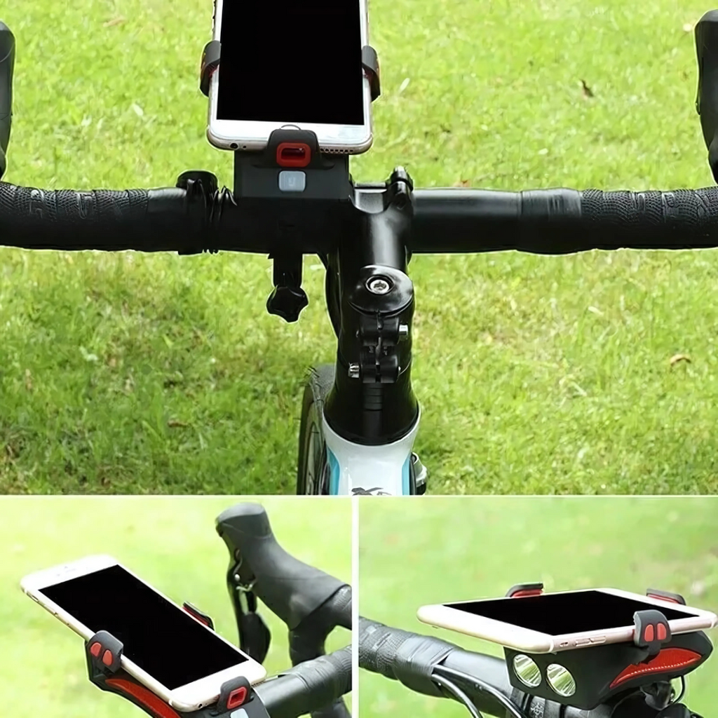 Bicycle LED Light Power Bank 1500 Lumens 4-in-1 Front Bike Light