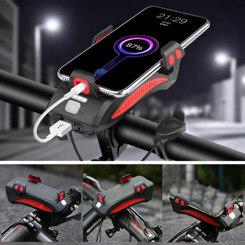 Bicycle LED Light Power Bank 1500 Lumens 4-in-1 Front Bike Light