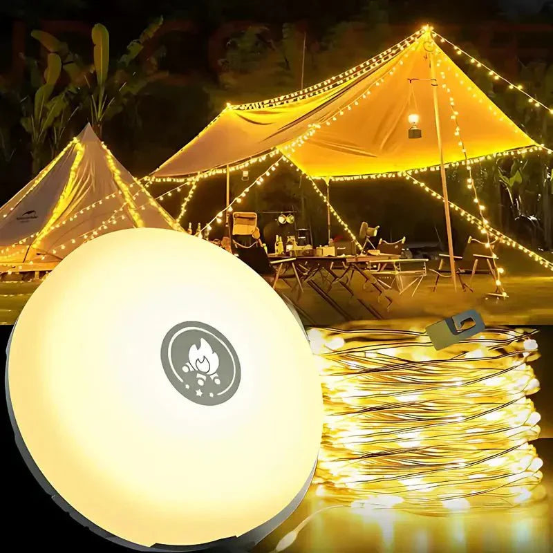 Retractable LED Camping String Lights Portable Outdoor Lantern Light