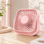 USB Mini Portable Desk Fan 4 Inch 3 Speed Quiet Adjustable Table Fan