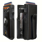 Metal RFID Wallet with Pop-Up Mechanism and Airtag Slot
