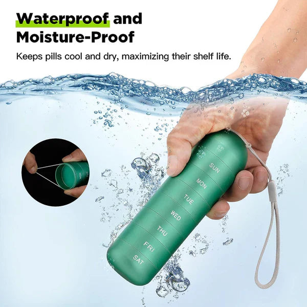 7 Day Aluminum Portable Pill Organizer Medicine Container Box