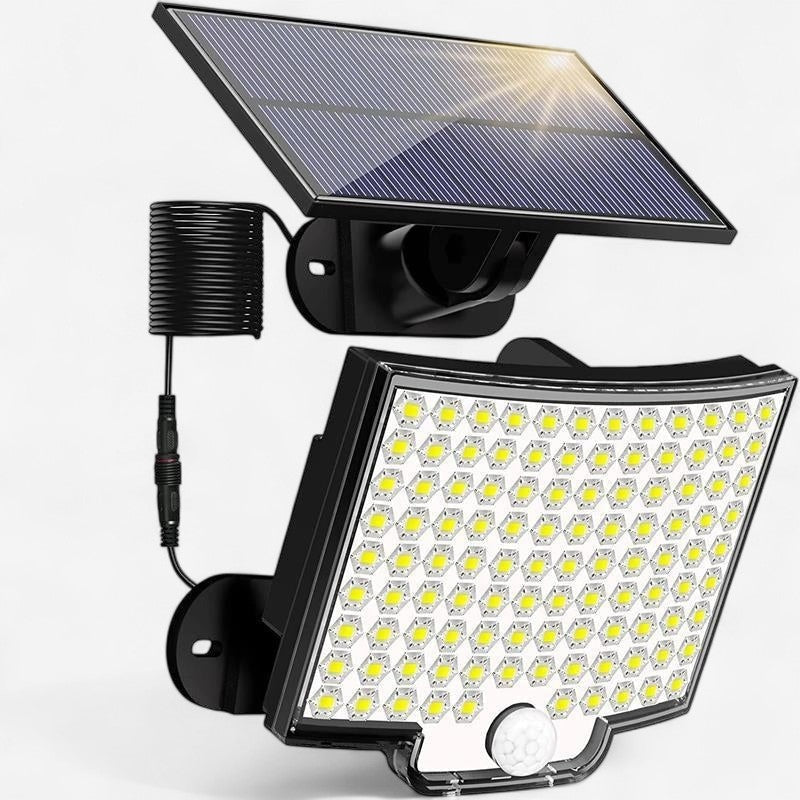 Solar Panel LED Security Light with Motion Sensor Outdoor Wall Mount
