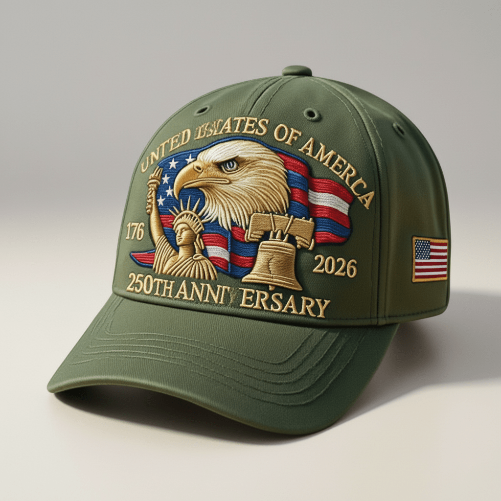 Adjustable Dad Cap Hat USA 250th Anniversary Eagle Patriots