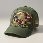 Adjustable Dad Cap Hat USA 250th Anniversary Eagle Patriots