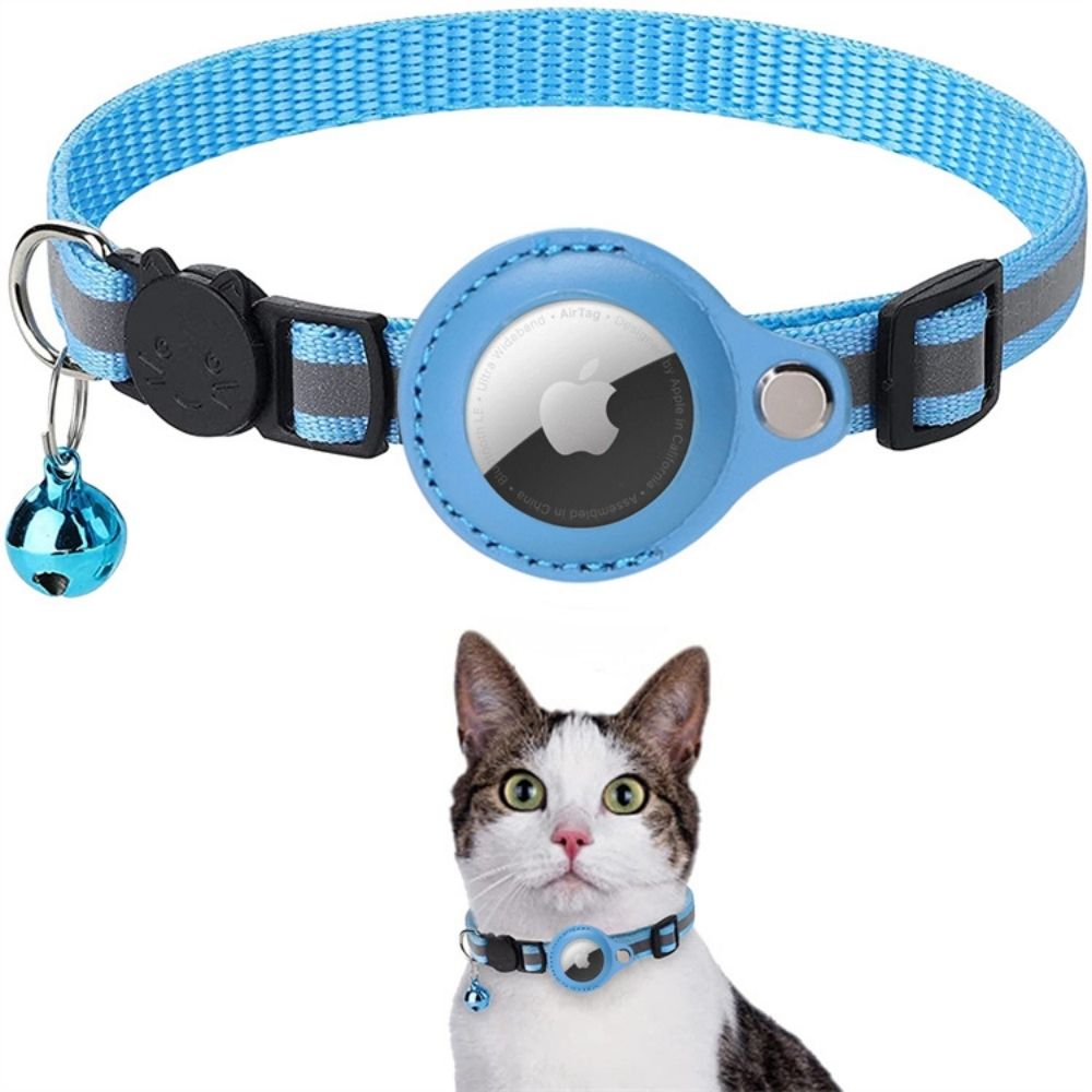 Cat Collar Adjustable Reflective Safety Collar with GPS Tracker Holder