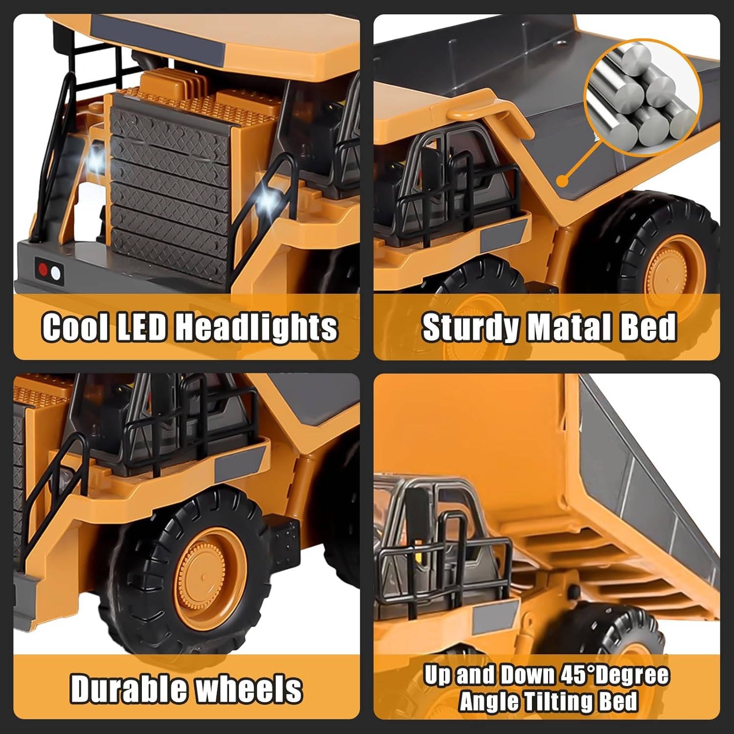 4WD Remote Control Excavator Bulldozer Dump Truck Toy Vehicle