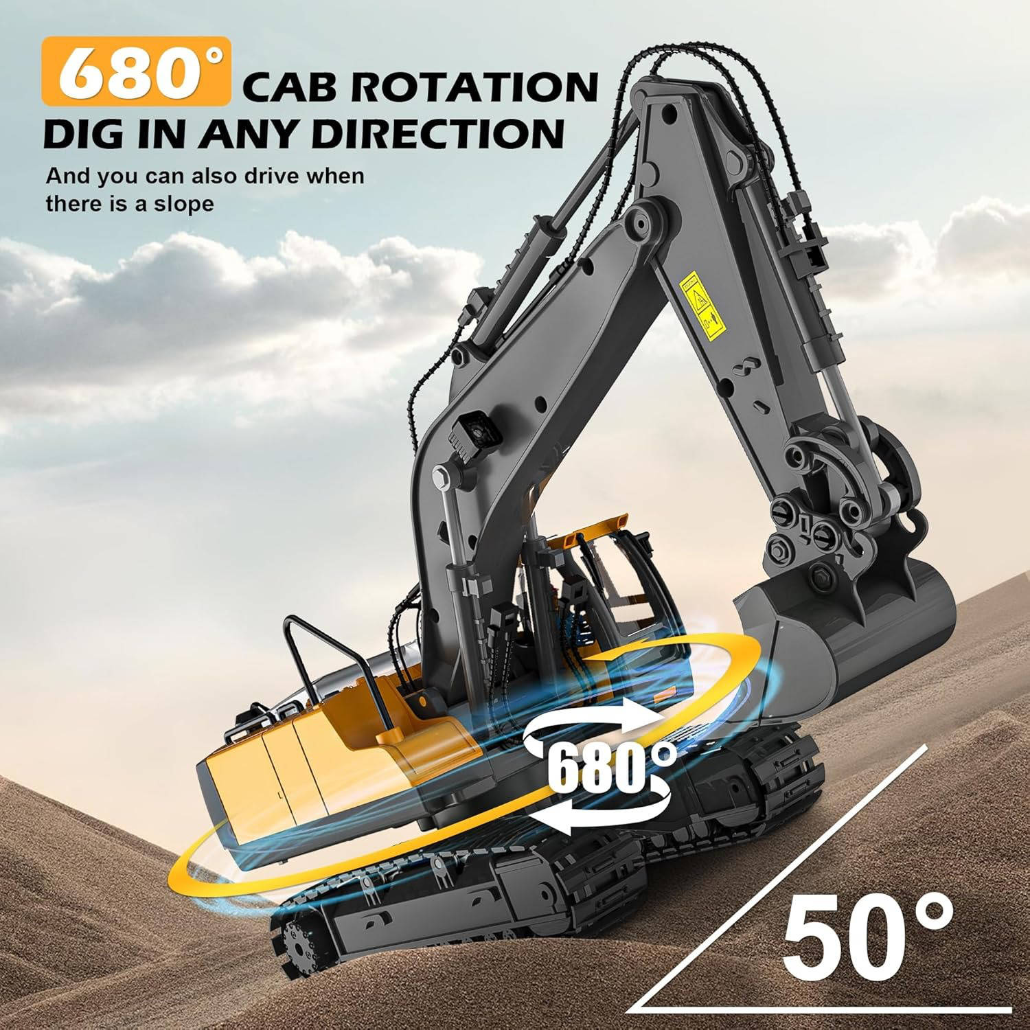 4WD Remote Control Excavator Bulldozer Dump Truck Toy Vehicle