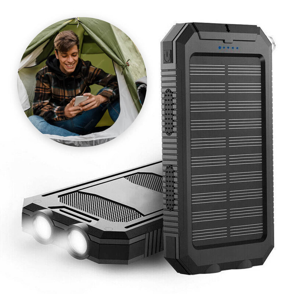 Solar Portable Power Bank Waterproof Phone Charger for Camping
