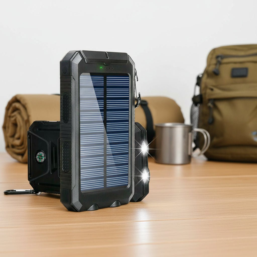 Solar Portable Power Bank Waterproof Phone Charger for Camping