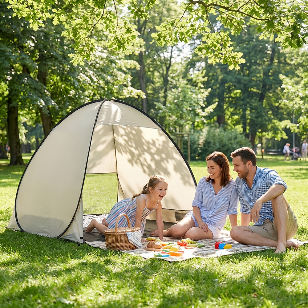 Beach Canopy Tent with Zipper Closure Portable Outdoor Sun Shade Shelter