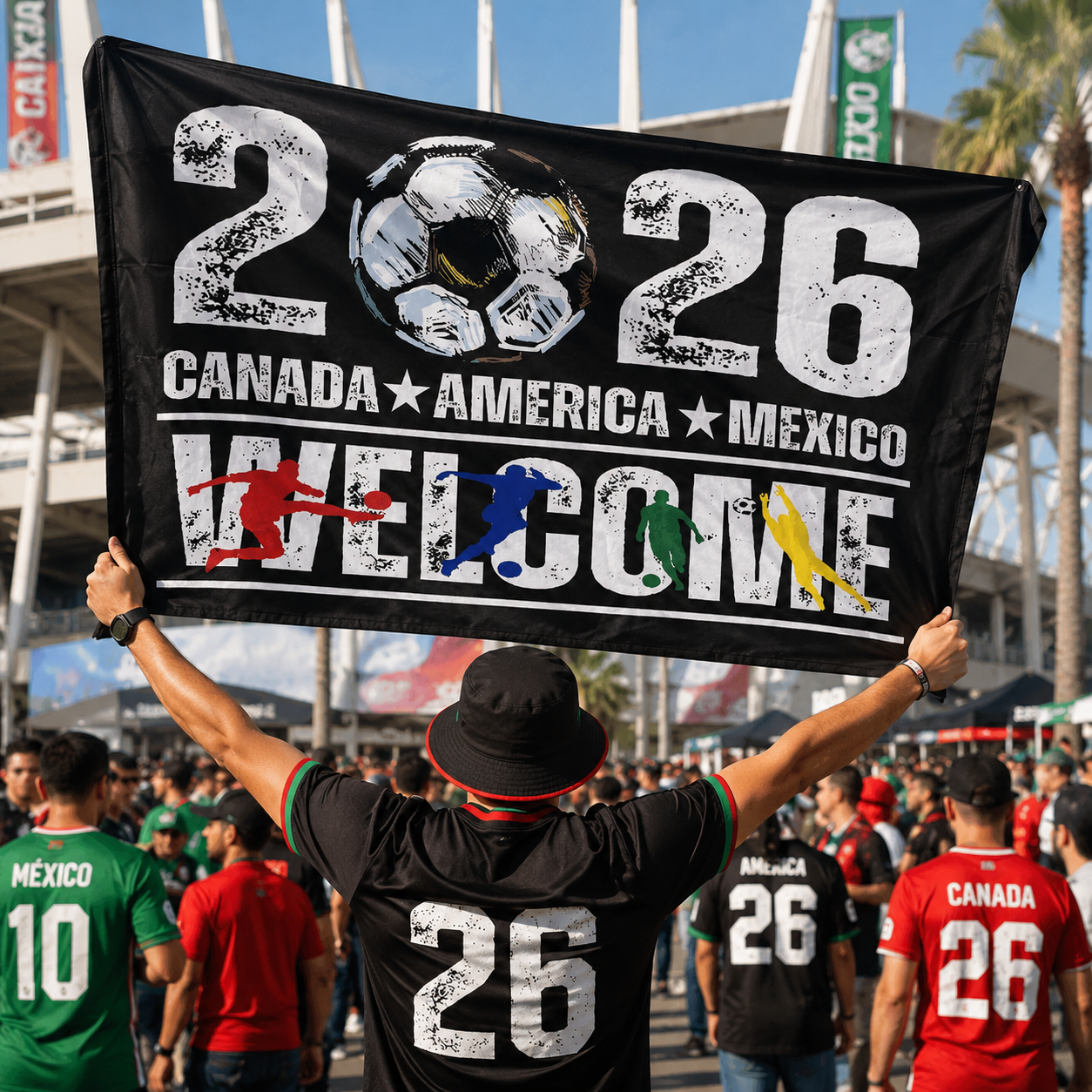 America Mexico Flag Side