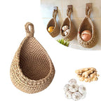Jute Wall Mounted Storage Baskets Organizer Set