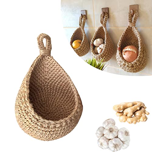 Jute Wall Mounted Storage Baskets Organizer Set