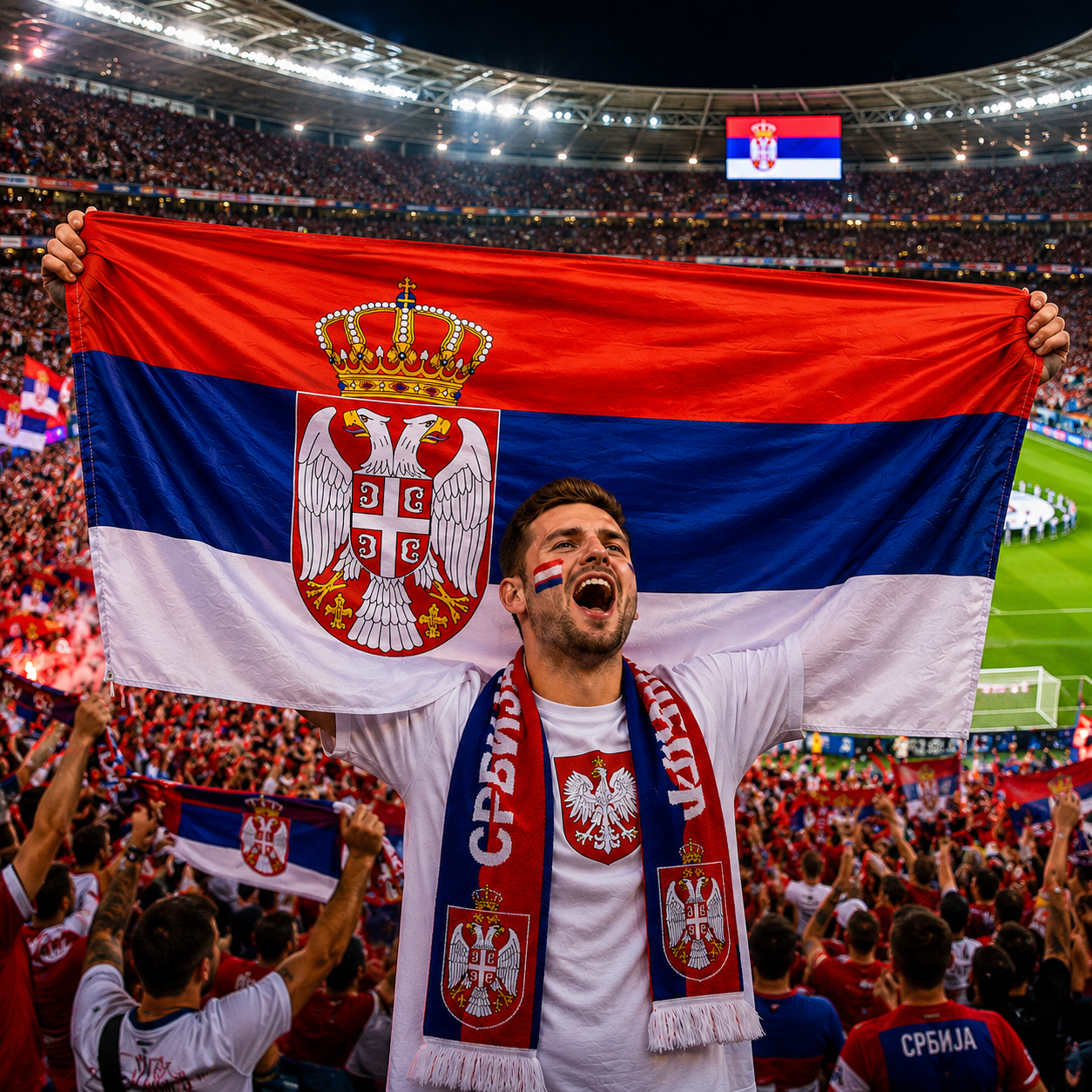 Serbia Flag Detail