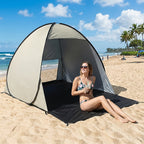 Beach Canopy Tent with Zipper Closure Portable Outdoor Sun Shade Shelter