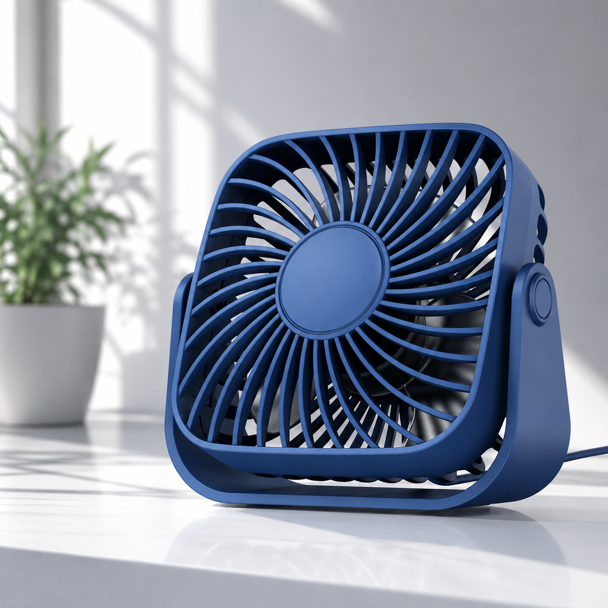 USB Mini Portable Desk Fan 4 Inch 3 Speed Quiet Adjustable Table Fan