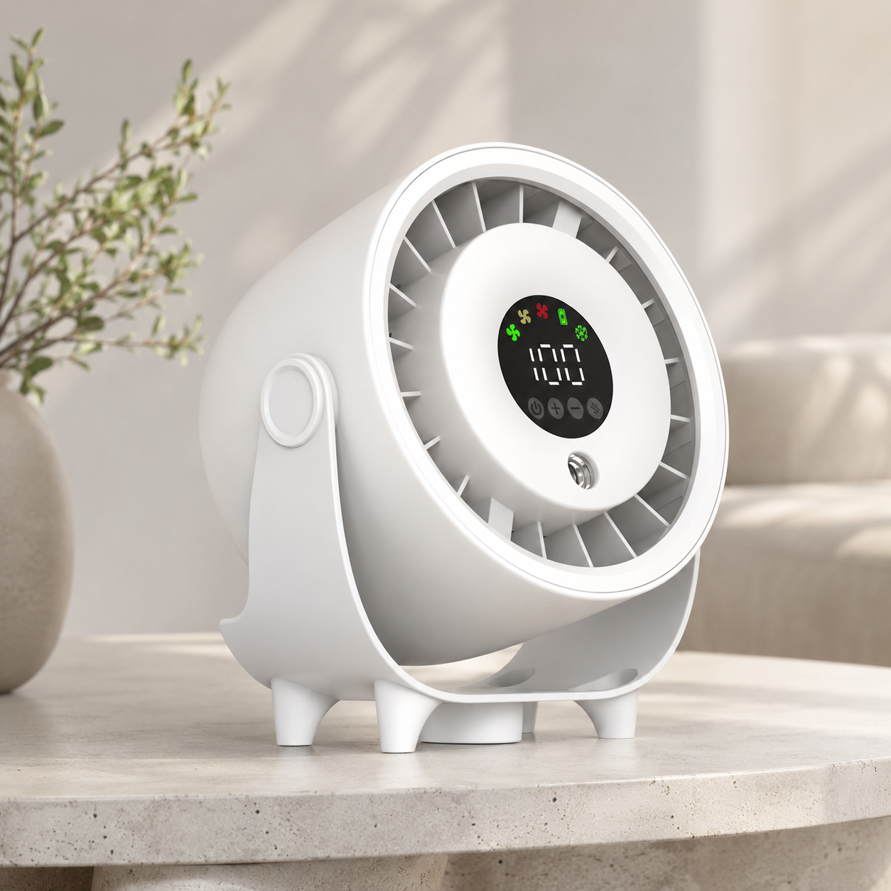 Portable Wall Mount Misting Fan Humidifier Digital Display Quiet Cooling